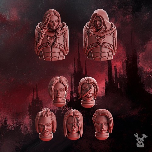 Set teste femmina - set, cremisi