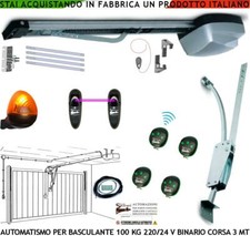 BASCULANTE 100 KG AUTOMATISMO ARCHETTO MOTORE 220/24 V FOTO FAROLED 4 TELEC SBLO