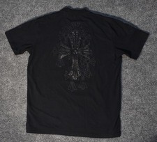 T-shirt cuore cromato manica corta multi croce tutta nera cimitero 2XL