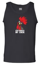 Stop Staring At My Cock Vest Funny Rude Offensive Chicken Lover Gift Tank Top