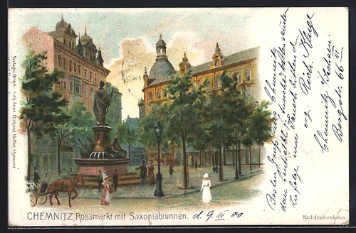 Litografia chemnitz mercato - chemnitz,,