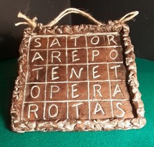 QUADRATO MAGICO SATOR IDEA REGALO TERRACOTTA APPENDERE