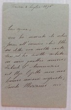 Lettera Angiolo Orvieto Firmata Ascari Pascoli d'Annunzio Ojetti Mazzoni 1896