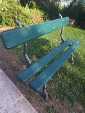 Due panchine, ghisa e legno, originali primi novecento da parco di villa storica