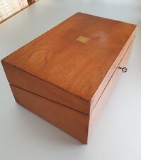 scrittoio inglese vittoriano dell' 800 - da viaggio - legno e inserti ottone