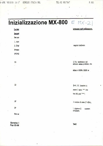 Tabella programmazione esn - di,