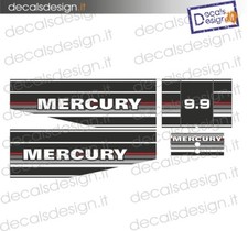 Adesivi motore marino fuoribordo Mercury 9,9 cv  gommone barca stickers