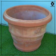 Vaso terracotta festonato rotondo da esterno cm 50 60 70 per piante da giardino