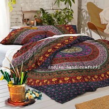 Mandala Indiano Trapunta Piumone Copriletto Cotone King / Doppio Doona Insieme
