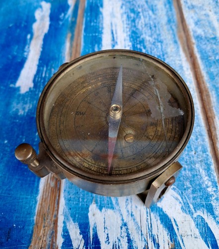 Bussola ottone vintage con - bussola,