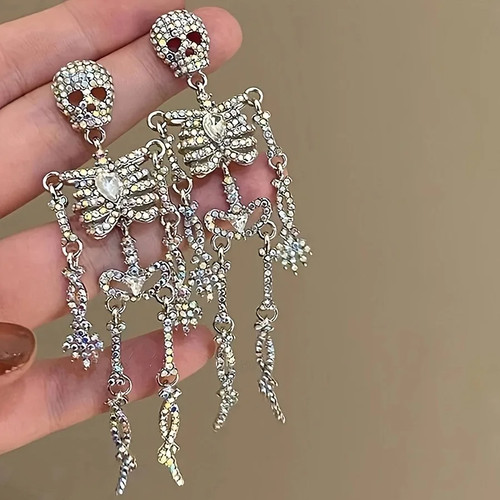 Set orecchini teschio strass - teschio,