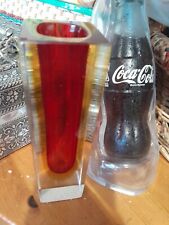 Vaso di Vetro Rosso Sommerso di Murano  Vintage Anni '60 alto circa 20 cm