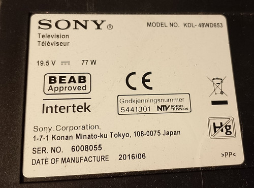 Ricambi sony kdl 48wd653 - ricambi, kdl-48wd653