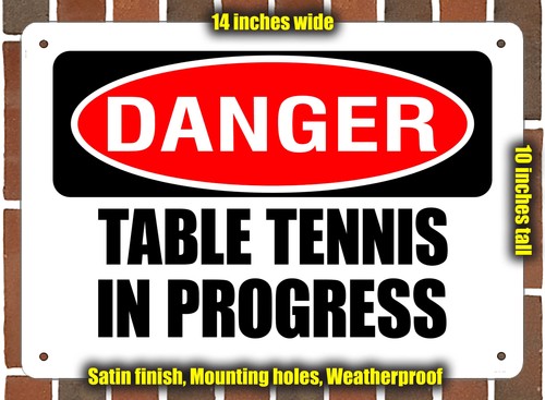 Metal sign danger table - metal,