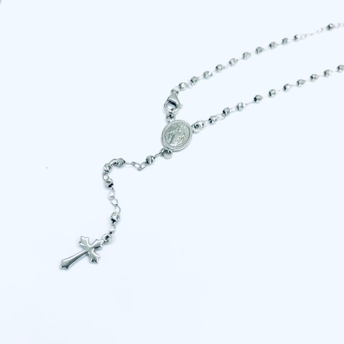 Collana rosario unisex argento - collana,