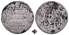 STATO PONTIFICIO Bologna Carlino 5 bolognini 1737 MOLTO RARO ARGENT Clemente XII