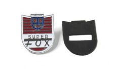 Emblema NSU Super Fox con base in gomma per montaggio sul manubrio