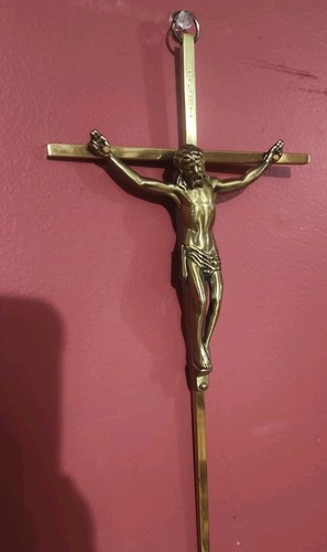 Crocifisso ottone vintage anni