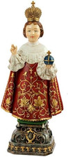 Bambino Gesù Di Praga in Resina Dipinto a Mano Da 30 Cm