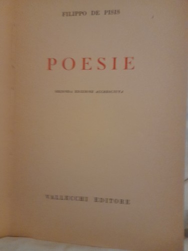 Filippo pisis poesie 1953 - filippo,