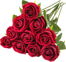 10 Rose Artificiali, Fiori Di