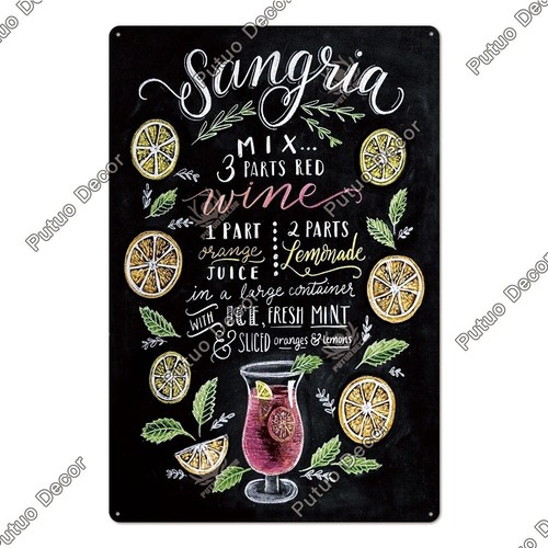 Insegna latta metallo sangria - insegna,