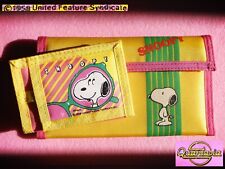? SNOOPY VINTAGE 1980 UFS Portafoglio + Portachiavi Portamonete Wallet Keyring