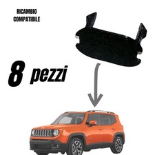8 Tappi Barra Portapacchi Tetto Jeep Renegade [2014+] Ricambio compatibile Nero