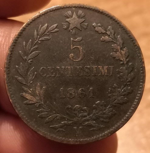 Moneta centesimi 1861 - 5,