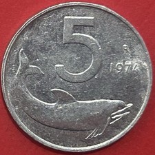 5 Lire 1974 Delfino •