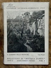 Bollettino di Bottega d'Arte, Il Giardino Delle Monache Gino Romiti Livorno 1923
