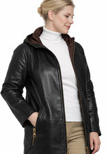 Giacca di pelle Carla nera