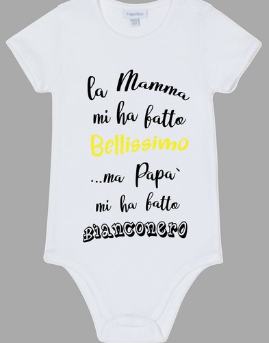 Body neonato bianconero juve - body,