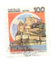 Francobollo 49. L 100. Castello Aragonese. Ischia