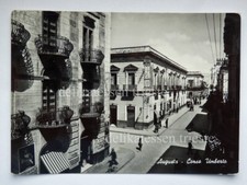 AUGUSTA Siracusa Corso Umberto negozio animata vecchia cartolina