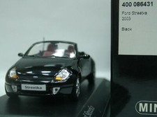 WOW RARISSIMA Ford Streetka Ka Ghia Cabriolet 2003 Nera 1:43 Minichamps-GT