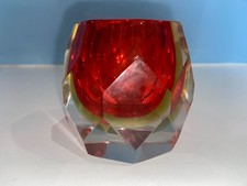 VASO PIATTO VETRO SFACCETTATO