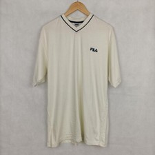 T-shirt Fila usata crema/navy condizioni ottime, Taglia L
