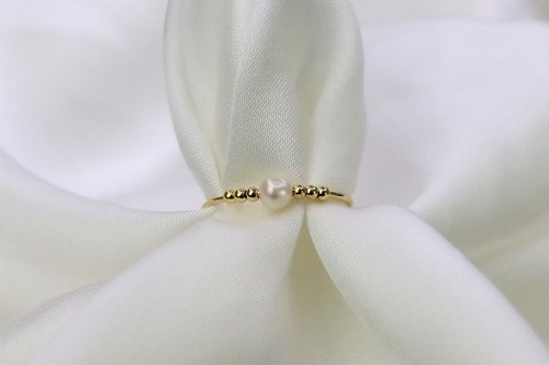 Anello oro 9kt con perla - anello,
