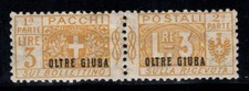Oltre Juba 1925 Sass. 8 francobolli nuovi di zecca 100% confezione 3 lire, stemma, figurina