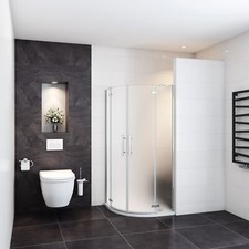 H.195CM BOX DOCCIA SEMICIRCOLARE DUE PORTE BATTENTI VETRO SATINATO EASYCLEAN 6MM