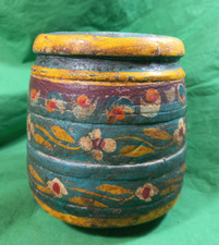 Vaso etnico vintage, intagliato e dipinto a mano, Ppprovenienza Cina 