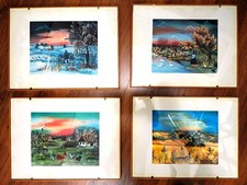 Lotto - 4 quadri Vintage - Le quattro stagioni - 41x31cm