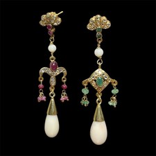 Orecchini In Argento Smeraldi
