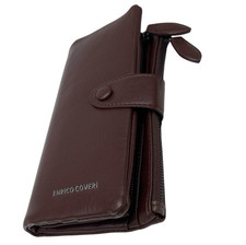 Portafoglio astuccio Enrico Coveri Donna marrone borsellino estraibile Elegante