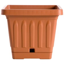 Vasi da Esterni Quadrati Grandi Fioriere da Giardino in Plastica con Sottovaso