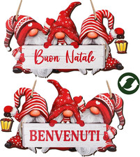 Decorazioni Natalizie Porta Ingresso, Fuoriporte Natalizio Gnomo in Legno Da App