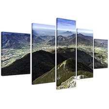 Quadro Moderno 200 x 90 cm Stampa su Tela XXL Golfo di Napoli Vesuvio Tele #161