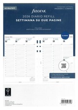 Filofax Ricambio Agenda Anelli A5 Anno 2026 Planning Settimanale Verticale