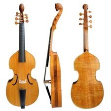 Basso Professionale Viola da Gamba Maestro Sound, 7 Corde 27" Viol Carving pergamena
